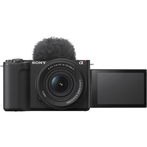 Sony ZV-E10 II mirrorless camera front view with 16-50mm kit lens