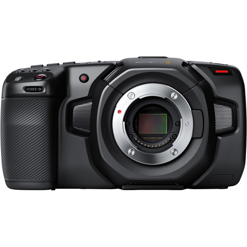 Blackmagic Pocket Cinema Camera 4K front view showing the Micro Four Thirds lens mount