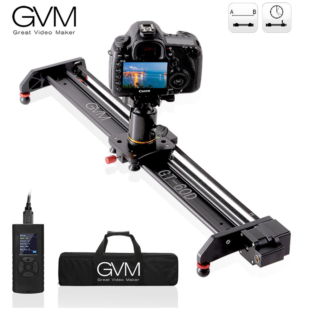 GVM GT-60D 27-inch motorized slider with a DSLR, controller and bag